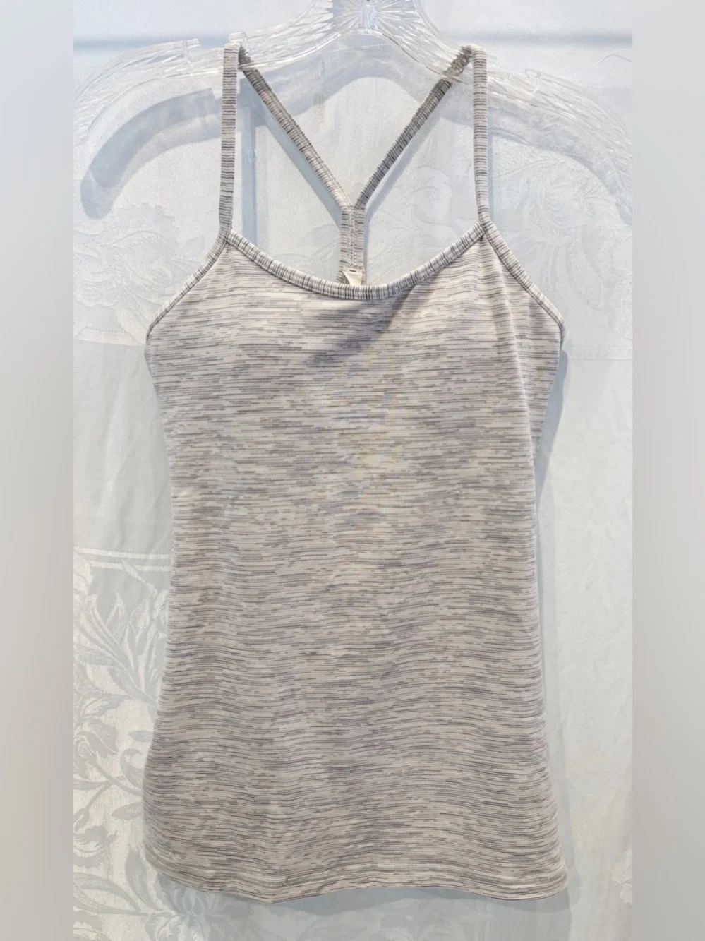 Lululemon Power Y Racerback Tank Built-In Bra Size 4 Space Dyed $68